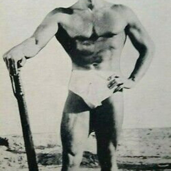 Steve Reeves Shirtless Beefcake Postcard Bodybuilder Original NOS Gay Interest Unique Gift