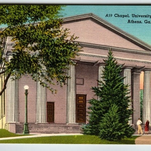 Carte postale Chapelle Université d'Athènes Géorgie Linge de maison non affiché Personnes Arbre Cadeau unique