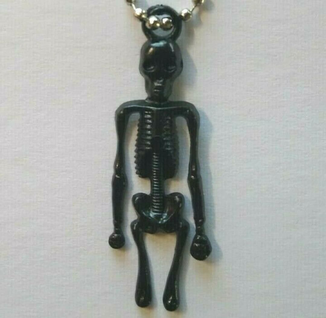 Vintage Halloween Plastic Skeleton Keychain Gothic Cool Dead Etsy