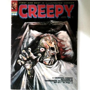 Vintage Creepy Magazine #44 March 1972 Horror Zombie Coffin Cover Monsters Goth