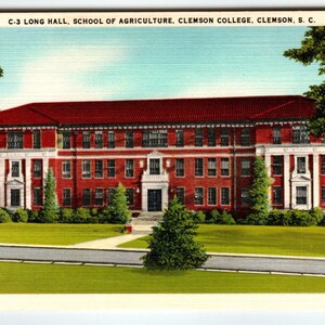 Long Hall School of Landwirtschaft Clemson College South Carolina Leinen-Postkarte Einzigartiges Geschenk Postkarte