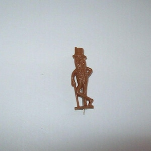 Mr Peanut Brown Lapel Pin Planters Nuts Pinback Original Plastic Vintage 1950&#39;s