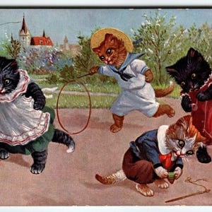 Catland Kitten Dressed Cats Postkarte Tuck Fantasy Serie II Arthur Thiele 1911 Einzigartiges Geschenk