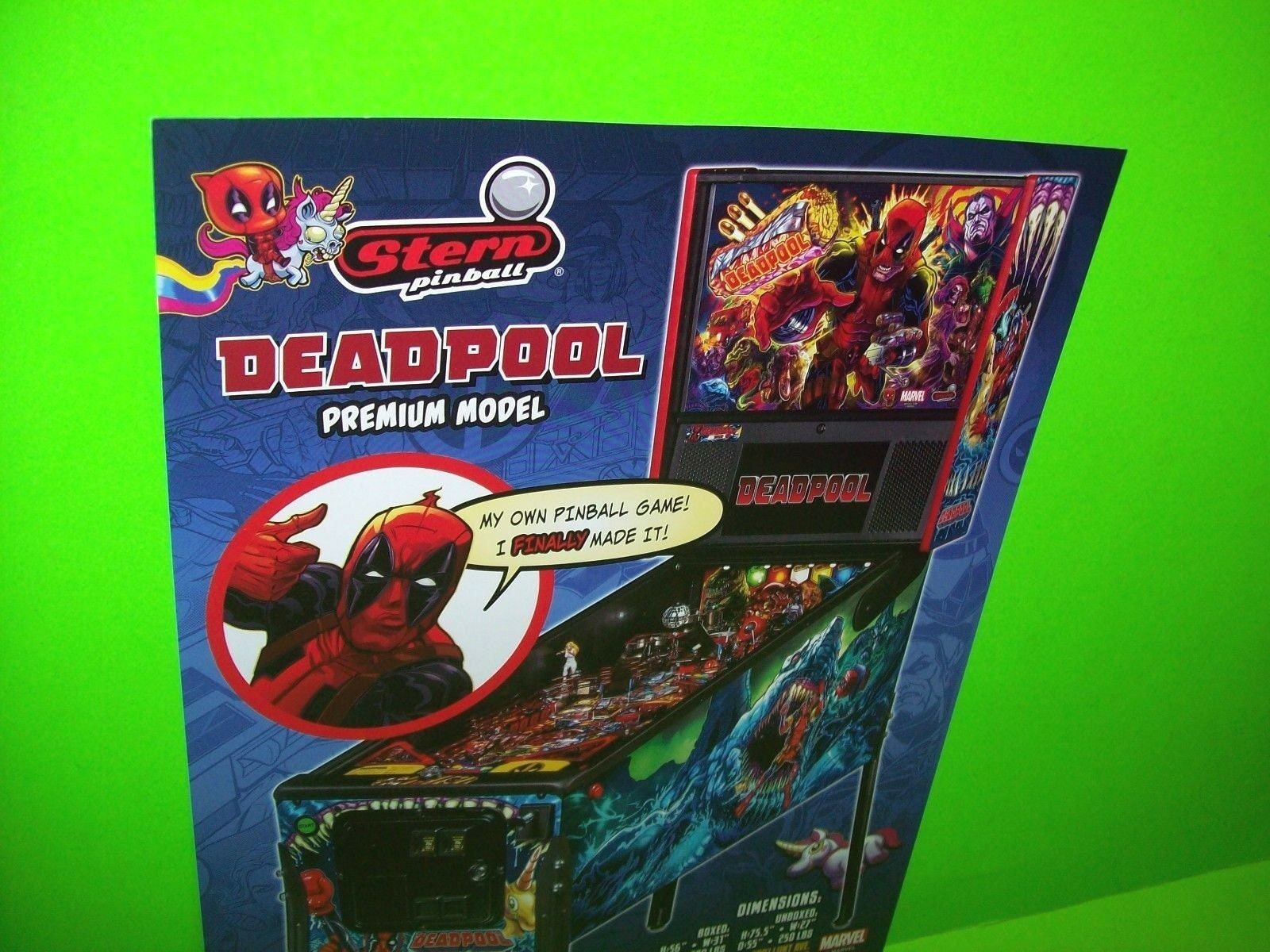 Deadpool Pinball FLYER Marvel Comics Premium Edition Promo Etsy