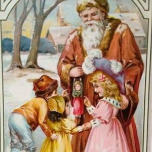 Santa Claus Father Christmas Postcard 1907 Tuck Victorian Children Puppet 102 Unique Gift