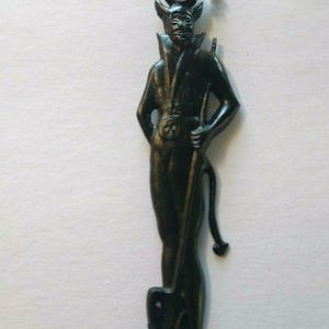 Vintage Halloween Plastic Devil Satan Keychain Goth Cool Dead Spooky Gift Black Unique Gift