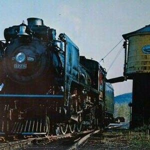 Carte postale de chemin de fer Steamtown USA 1278 Locomotive Train Audiovisuel Réservoir d'eau Cadeau unique