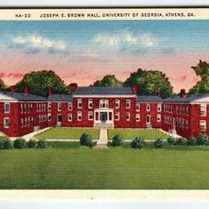 Vintage Linen Postcard Joseph E. Brown Hall University of Georgia Athens