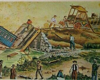 Vintage Railroad Card Accident Western Maryland Railway Locomotive Train #11 Unique Gift