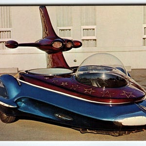 Hot Rod Carte postale Ed Roth Ro-Tar Atomic Space Age Custom Car Voiture vintage Automobile