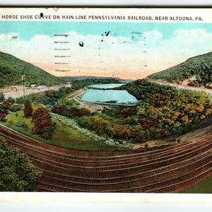 Carte Postale Courbe de fer à cheval célèbre d'Altoona en Pennsylvanie de train de chemin de fer