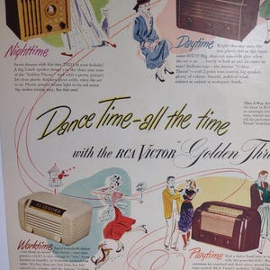 RCA Victor Radio Print AD Vintage 1948 Models 66X13 65X2 66X1 75X11 Frame Ready Unique Gift