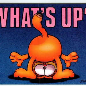 Garfield Postkarte What's Up Cat Booty Jim Denimys Orange Tabby 1978 Einzigartiges Geschenk