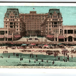 Vintage Posted Postcard - Atlantic City, NJ - Hotel Dennis &quot; Ocean View &quot; 1948