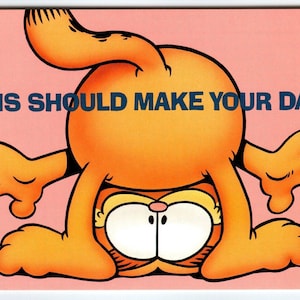Garfield Katze Postkarte Make Your Day Jim Denim 1978 Orange Tabby Kitty Cartoon Einzigartiges Geschenk