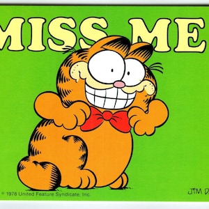 Garfield Katzen Postkarte Fräulein Me Orange Kätzchen mit Fliege Jim Denim 1978 Ungebraucht