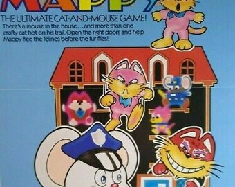 Mappy Arcade Flyer Original 19 Retro Video Game Art Promo Etsy Uk