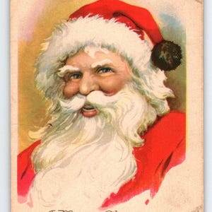 Santa Claus Merry Christmas Postcard 1921 Vintage Greetings Series 504 Antique