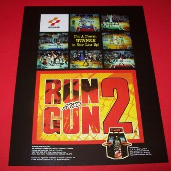 Konami Run And Gun 2 Arcade Flyer Original Nos 1996 Video Game Etsy