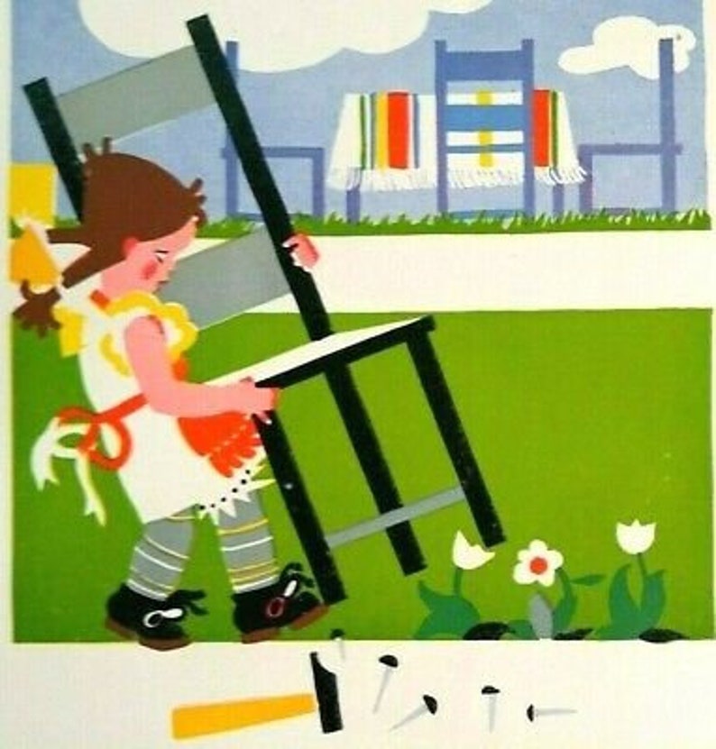Piet Worm Art Print Child Lifting Chair Vintage M B Z Amsterda Piet Worm Art Print Child Lifting Chair Vintage M B Z Amsterda