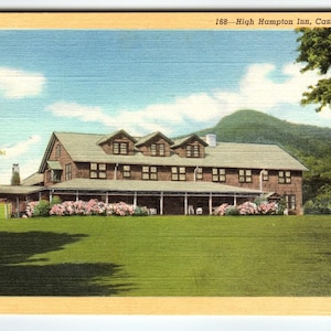 Carte postale vintage en lin High Hampton Inn Cashiers NC Curteich C.T. Art-Colortone