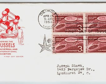 Scott #1081 1958 Brussels Universal Exhibition First Day Cover FDC Unaddressed