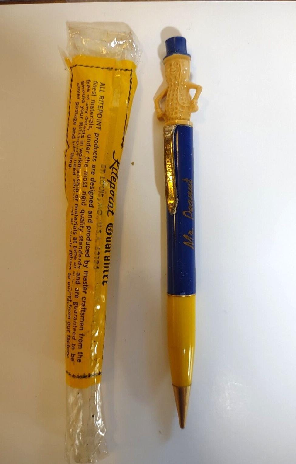 Vintage Mr. Peanut Mechanical Pencil, 1950s Planters Collectible