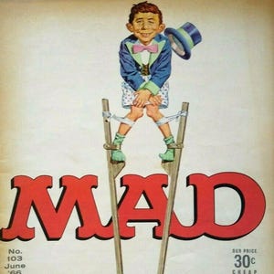 MAD マガジン 1966 年 6 月号 103 映画 TV 愛の苦悩 ハニー ウェスト アン フランシス ユニークなギフト