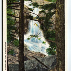 Chutes d'eau supérieures à White Oak Canyon en Virginie Carte postale Linge de maison près de Skyline Drive