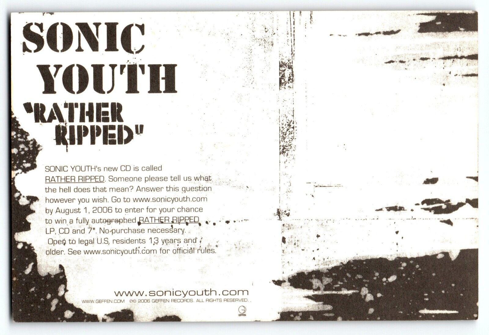 Sonic Youth Rather Ripped CD Album Promo Postcard Vintage 2006