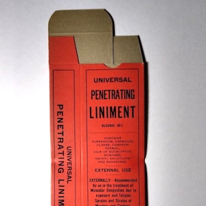 Penetrating Liniment Vintage Original EMPTY Box Universal Medicine Chicago ILL