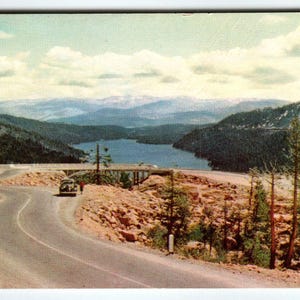 Carte postale Union Oil 76 Essence 1939 Donner Pass Highway Sierra Nevada