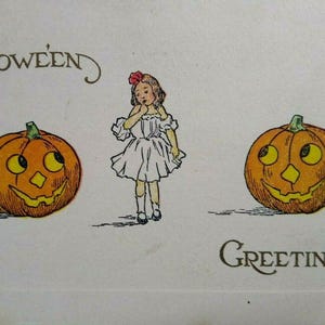 アンティーク ハロウィーン ポストカード ギブソン ガール & 2 つの大きな JOL パンプキン ワシントン DC 1911 ユニークなギフト