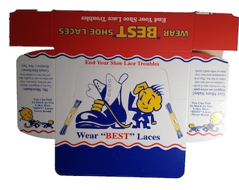 Best Shoe Laces Vintage Product Graphic Box 1950's Brooklyn New York NOS Retro