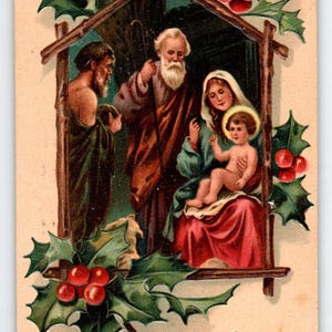 Weihnachts Postkarte Madonna Jesuskind Heilige Familie Serie 9451 PFB Germany 1909