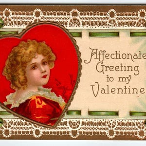 Carte postale de la Saint-Valentin Ellen Clapsaddle Salutations affectueuses Allemagne gaufrée 841