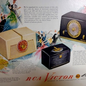 RCA Victor Radio Print AD 8X542 8X521 Golden Throat Vintage 1948 Ready To Frame Unique Gift