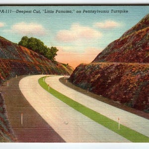 Carte postale Linge de maison Little Panama Pennsylvanie Turnpike Roadway Highway