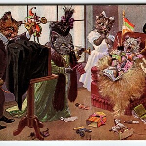 Dressed Cats Postkarte Kätzchen Geburtstag Fotograf Horn Fantasy Auth Thiele Einzigartiges Geschenk