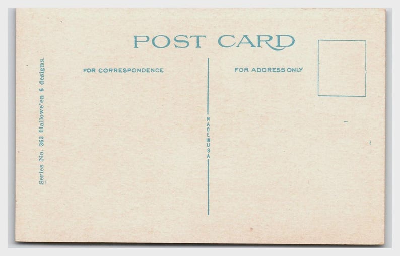 Vintage Halloween Witch & Black Cat Flying Broom Divided Back Postcard ...