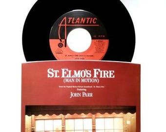 John Parr - St. Elmo's Fire 7" Vinyl Record - 1985 Atlantic Rock 45 RPM