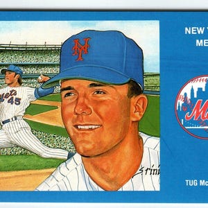 1969 NY Mets Baseball Postkarte Susan Rini Tug McGraw Unbenutzte Limitierte Edition Einzigartiges Geschenk