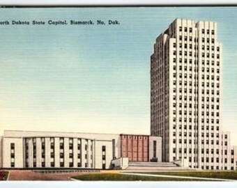 Vintage Linen Postcard North Dakota State Capitol Bismarck No. Dak.