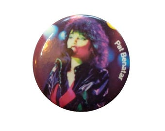 Pat Benatar Badge Pinback Button Original Vintage Live Shot Pop Rock Music 1984 Unique Gift