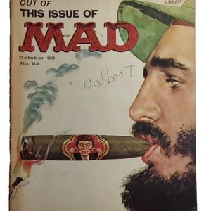 MAD マガジン 1963 年 10 月号 第 82 号 フィデル・カストロ アルフレッド・ヒッチコック 鳥 看護婦 ユニークな贈り物