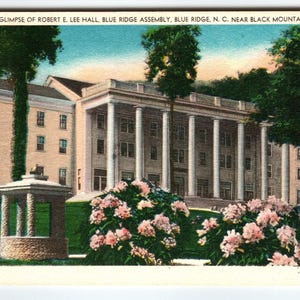 Blue Ridge North Carolina Robert E. Lee Hall Building Leinen Postkarte Unbenutzt PNG
