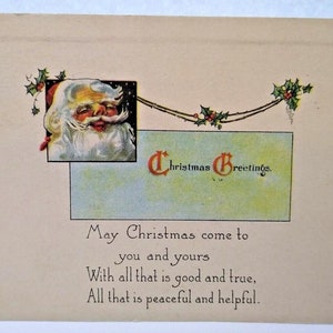 Postkarte mit Weihnachtsgrüßen des Weihnachtsmanns, 1921, Auburn, Indiana, L&E-Serie 4256, einzigartiges Geschenk