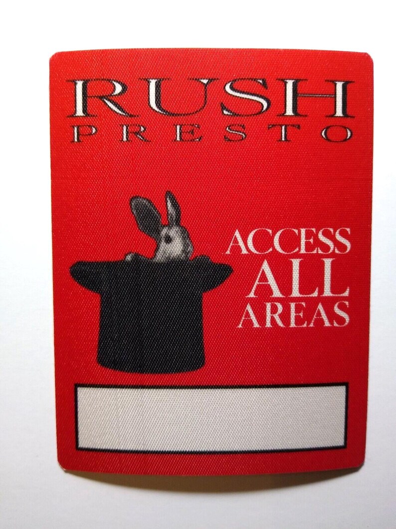 Rush Presto Tour Backstage Pass Red Original 1990 Hard Rock Prog Music ...