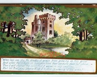 Vintage Blarney Castle St. Patrick's Day Lithograph Postcard 1907-1915