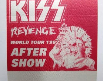 Kiss Revenge World Tour Backstage Pass 1992 Hard Rock Glam Vintage Cloth Red Unique Gift